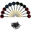 imageAccmor 12 Pcs Darts Plastic Tip Soft Tip Darts Set 14g Plastic Tipped Dart Attach Extra 36 Black 2BA Replacement Tips Soft Tip Darts for ElectronicPlastic DartboardRed  Blue  GreenStripes