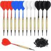 imageAccmor 12 Pcs Soft Tip Darts 18g Plastic Tip Darts Set Attach Extra 100 Black 2BA Replacement Tips Soft Tip Darts for ElectronicPlastic Dartboard