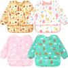 imageAccmor 4 Pack Long Sleeve Bibs Baby Smock Waterproof Sleeved Bib Smock for Baby Toddler 636 MonthsYellow GiraffeWhite GiftPink RabbitGreen Bear