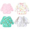 imageAccmor 4 Pack Long Sleeve Bibs Baby Smock Waterproof Sleeved Bib Smock for Baby Toddler 636 Monthspink RabbitWhite GiftGreen BearWhite Polar Bear