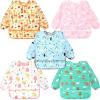 imageAccmor 5 Pack Long Sleeve Bibs Baby Smock Waterproof Sleeved Bib Smock for Baby Toddler 636 MonthsRabbit GiraffePenguinsBearsGift