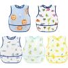 imageAccmor Baby Bibs Waterproof Baby Toddler Apron Bib Short Sleeved Bibs for Baby Boys Girls5pcslion  Dinosaur  Fish  Pear  Lemon 
