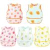 imageAccmor Baby Bibs Waterproof Baby Toddler Apron Bib Short Sleeved Bibs for Baby Boys Girls5pcspeach  Pumpkin  Strawberry  Pear  Lemon
