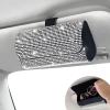 imageAccmor Bling Sunglasses Holder for Car Sun Visor Sparkling Auto Glasses Clip Case Eyeglasses Protective Box PU Leather Car Sunglass Storage Organizer for Truck SUV RV Black CrystalBling White