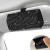 imageAccmor Bling Sunglasses Holder for Car Sun Visor Sparkling Auto Glasses Clip Case Eyeglasses Protective Box PU Leather Car Sunglass Storage Organizer for Truck SUV RV Black CrystalBling Black