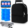imageAccmor Breastmilk Cooler Bag with Ice Pack Baby Bottle Cooler Bags Insulated Bottle Cooler Tote Bags On The Go Fits 6 Large 9oz Bottles for Nursing Mom Daycare Travel BlackDoubleLayer Large Capacity