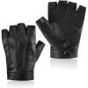 imageAccmor Fingerless Driving Gloves PU Faux Leather Outdoor Sport Half Finger Glove with AntiSlip Layer for Women Teens Kids
