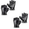 imageAccmor Fingerless PU Faux Leather Gloves Driving Gloves Outdoor Sports Cosplay Costume Half Finger Glove for Women Men TeensBlack2pc