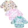 imageAccmor Long Sleeve Baby Bibs Waterproof Sleeved Bib Toddler Soft Bib for 636 MonthsYellow ElkPink FlamingoGreen Cactus