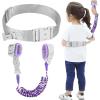 imageAccmor Reflective Toddler Belt Leash 2 in1 Anti Lost Wrist Link for Baby kid Anti Lost Waist Band Child Leash with Lock for Boys Girls Child Walking Harness Wristband Rope Tether for Outdoor TravelPurple Reflective Wristlink Gray Belt