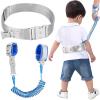 imageAccmor Reflective Toddler Belt Leash 2 in1 Anti Lost Wrist Link for Baby kid Anti Lost Waist Band Child Leash with Lock for Boys Girls Child Walking Harness Wristband Rope Tether for Outdoor TravelDark Blue Reflective Wristlink Gray Belt
