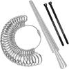 imageAccmor Ring Size Measuring Tool Includes Plastic Ring Sizer Mandrel Stick Finger Sizing Ring Guage Measurer and 2 Pcs Finger Measure Tape for Women Men Jewelry MakingSilver Mandrel  Silver Guage  Black Blet  Black Blet