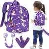 imageAccmor Toddler Backpack Leash with Anti Lost Wrist Link Cute Mini Child Walking Harnesses Keep Kids Close Back Pack Rope Tether Rein for Baby Boys BlueExcavatorDark PurpleUnicorn  Purple Link