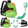 imageAccmor Toddler Harness Backpack Leash Cute Dinosaur Backpacks with Anti Lost Wrist Link Cute Mini Child Backpack Wristband Tether Strap and Protection Leashes for Boys Girls Aged 13 YearsBlackLightgreen Dinosaur