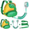 imageAccmor Toddler Harness Backpack Leash Cute Dinosaur Backpacks with Anti Lost Wrist Link Cute Mini Child Backpack Wristband Tether Strap and Protection Leashes for Boys Girls Aged 13 YearsYellowGreen Dinosaur