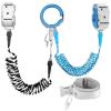 imageAccmor Toddler Leash with Key Lock 2 in 1 Upgraded Anti Lost Wrist Link 2 Packs Reflective Baby Leash with 360 Degree Rotating Connector and Adjustable Bracelet for Boys Girls Outdoor Travel 656ftBlack  Dark Blue