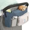 imageAccmor Universal Stroller Organizer with Insulated Cup Holder Stroller Caddy Bag Accessories Stroller Cup Holder Organizer for Uppababy Baby Jogger Britax Stroller BlueBlue