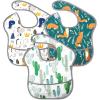 imageAccmor Waterproof Baby Bibs Bibs for Baby Girls Boys 324 Months Toddler Apron Smock Bibs for Feeding Eating3pcsdinosaurs  Foxes  Cacti