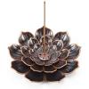 imageAccmor Zinc Alloy Incense Holder Lotus Stick Incense Burner Incense Holder for StickCoilCone Incense with Ash CatcherCopperRed Copper