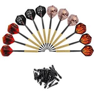 imageAccmor 12 Pcs Darts Plastic Tip Soft Tip Darts Set 14g Plastic Tipped Dart Attach Extra 36 Black 2BA Replacement Tips Soft Tip Darts for ElectronicPlastic DartboardRed  Brown  BlackLegend