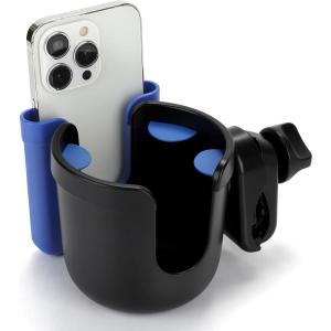 imageAccmor 2in1 Walker Cup Holder with Phone Holder Wheelchair Cup Holder Rollator Cup Holder Cup Phone Holder for Walker Wheelchair Rollator Mobility ScooterMix Blue