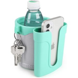 imageAccmor 3in1 Bike Cup Holder with Cell Phone Keys Holder Bike Water Bottle Holders Universal Bar Drink Cup Can Holder for Bicycles Motorcycles Scooters Black GreyGrey Green