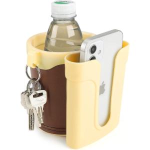 imageAccmor 3in1 Bike Cup Holder with Cell Phone Keys Holder Bike Water Bottle Holders Universal Bar Drink Cup Can Holder for Bicycles Motorcycles Scooters Black GreyGream Yellow Brown
