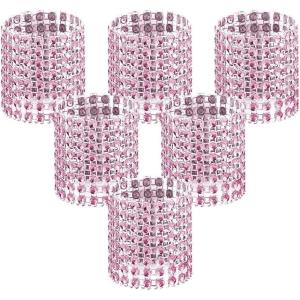 imageAccmor 50pcs Napkin Rings Gold Napkin Rings Buckles for Table Decorations Wedding DinnerParty DIY DecorationPink