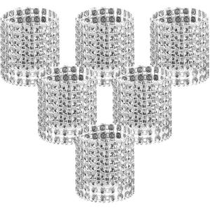 imageAccmor 50pcs Napkin Rings Gold Napkin Rings Buckles for Table Decorations Wedding DinnerParty DIY DecorationSilver