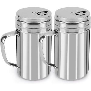 imageAccmor 5oz Salt and Pepper Shakers with Adjustable Pour Holes Stainless Steel Dredge Shaker Seasoning Spice Shakers for Salt Pepper Cinnamon Sugar FlourLarge13 oz