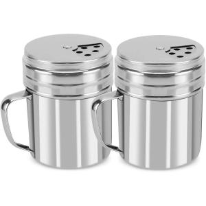 imageAccmor 5oz Salt and Pepper Shakers with Adjustable Pour Holes Stainless Steel Dredge Shaker Seasoning Spice Shakers for Salt Pepper Cinnamon Sugar FlourMedium9 oz