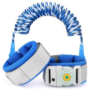imageAccmor Anti Lost Wrist Link with Induction Lock 2 Pack Upgraded Toddler Leash Reflective Kids Wrist Leash for Baby Child Walking Wristband with Magnetic Unlock Design for Boys ampamp Girls 65ftDark Blue