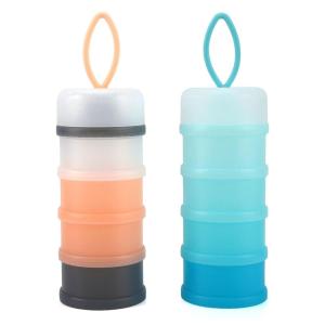 imageAccmor Baby Formula Dispenser On The Go Stackable Travel Formula Container NonSpill Milk Powder Baby Kids Snack Storage Container BPA Free 2 PacksBlue Pink Grey