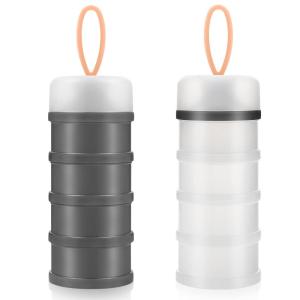 imageAccmor Baby Formula Dispenser On The Go Stackable Travel Formula Container NonSpill Milk Powder Baby Kids Snack Storage Container BPA Free 2 PacksGrey Transparent2pc