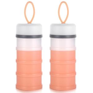 imageAccmor Baby Formula Dispenser On The Go Stackable Travel Formula Container NonSpill Milk Powder Baby Kids Snack Storage Container BPA Free 2 PacksPink