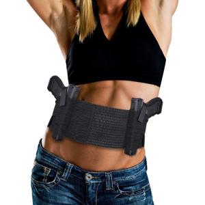 imageAccmor Belly Band Holster for Concealed Carry Elastic Breathable Waistband Gun Holster for Women Men Right and Left Hand Draw