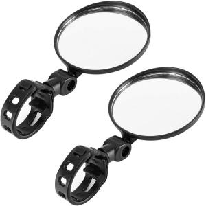 imageAccmor Bike Mirrors2pcs Bicycle Cycling Rear View Mirrors Adjustable 360 Rotatable Handlebar Glass Rearview Bicycle Mirrors for Road Mountain Bike