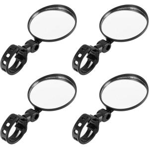 imageAccmor Bike Mirrors4pcs Bicycle Cycling Rear View Mirrors Adjustable 360 Rotatable Handlebar Glass Rearview Bicycle Mirrors for Road Mountain Bike