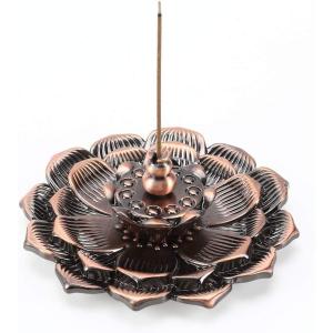 imageAccmor Brass Incense Holder Lotus Stick Incense Holder for StickCoilCone Incense with Ash CatcherRed Copper