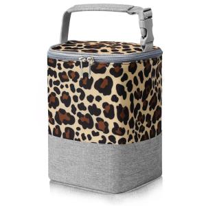 imageAccmor Breastmilk Cooler Bag Baby Bottle Cooler Bags Insulated Tote Bags On The Go Fits 4 Large 8oz Bottles for Nursing Mom Daycare TravelAnimal Print