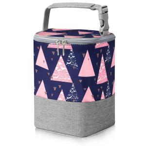 imageAccmor Breastmilk Cooler Bag Baby Bottle Cooler Bags Insulated Tote Bags On The Go Fits 4 Large 8oz Bottles for Nursing Mom Daycare TravelPink triangle