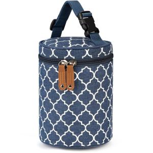 imageAccmor Breastmilk Cooler Bag Insulated Baby Bottle Cooler Tote Bags for Nursing Mom DaycareBlue Geometry