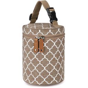 imageAccmor Breastmilk Cooler Bag Insulated Baby Bottle Cooler Tote Bags for Nursing Mom DaycareKhaki Geometry
