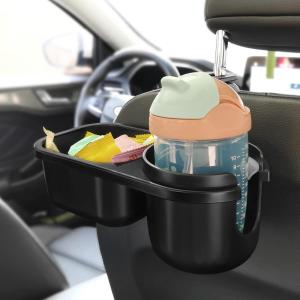 imageAccmor Car Headrest Backseat Organizer with Cup Holder 3 in 1 Universal Backseat Car Organizer Tray Hold Bottles Phone Snacks Trash NonSlip Grip Clip Car Seat Organizer Tray for Kids Adults2 in 1