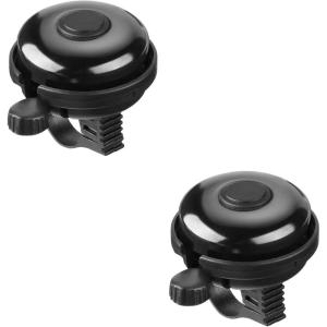 imageAccmor Classic Bike Bell Aluminum Bicycle Bell Loud Crisp Clear Sound Bicycle Bike Bell for Adults KidsBlack  BlackLeft Hand Use2 pack
