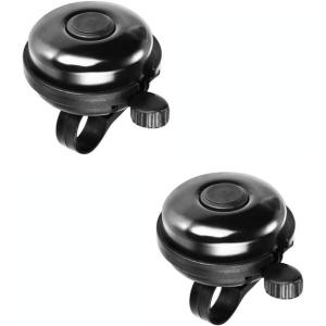 imageAccmor Classic Bike Bell Aluminum Bicycle Bell Loud Crisp Clear Sound Bicycle Bike Bell for Adults KidsBlack  BlackRight Hand Use2 pack