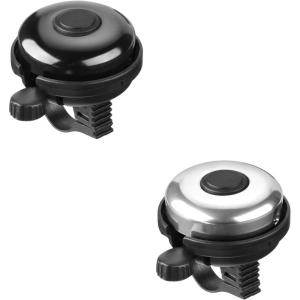 imageAccmor Classic Bike Bell Aluminum Bicycle Bell Loud Crisp Clear Sound Bicycle Bike Bell for Adults KidsBlack  SilverLeft Hand Use2 pack