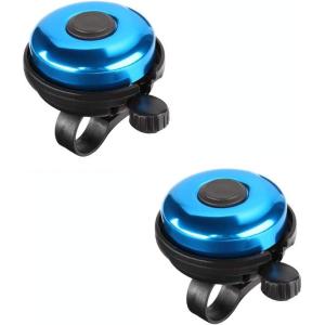 imageAccmor Classic Bike Bell Aluminum Bicycle Bell Loud Crisp Clear Sound Bicycle Bike Bell for Adults KidsBlue  BlueRight Hand Use2 pack