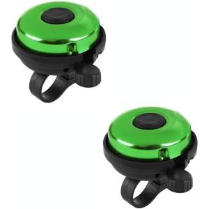 imageAccmor Classic Bike Bell Aluminum Bicycle Bell Loud Crisp Clear Sound Bicycle Bike Bell for Adults KidsGreen  GreenRight Hand Use2 pack