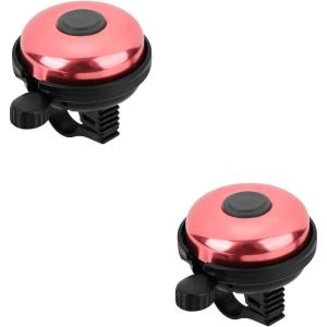 imageAccmor Classic Bike Bell Aluminum Bicycle Bell Loud Crisp Clear Sound Bicycle Bike Bell for Adults KidsLight Pink  Light PinkLeft Hand Use2 pack
